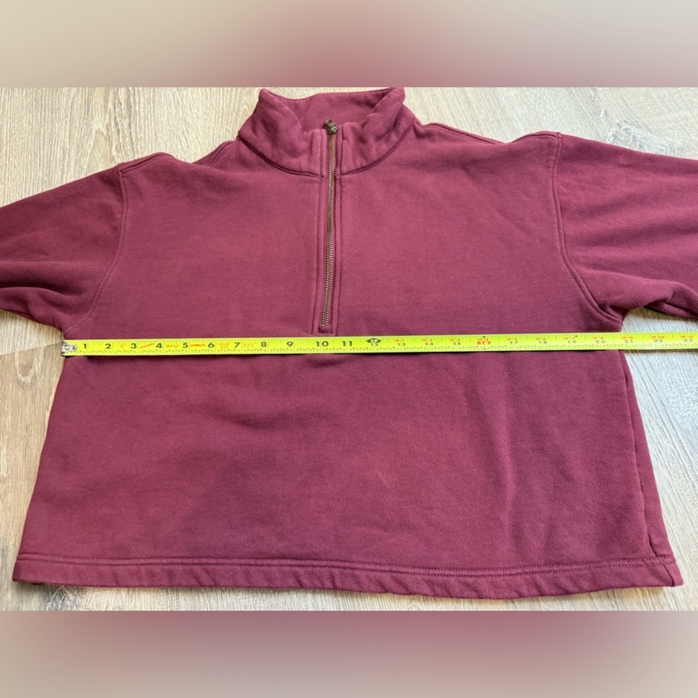 Girlfriend Collective Wine Red Micro Fleece Half Zip Sweatshirt Sweater Small - Picture 5 of 7